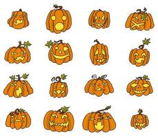 angry pumpkins selection of drawings. vector work