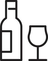 wine and beer botol vector line for web, presentation, logo, Icon Symbol.