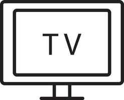 línea de vector de icono de tv para web, presentación, logotipo, símbolo de icono.
