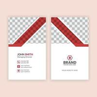 Modern creative red vertical business card design template vector