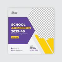 School admission social media post design template pro download vector