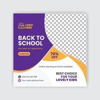 school social media post design, square social media post design template vector