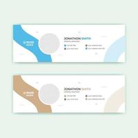 Minimal colorful email signature design template pro download vector