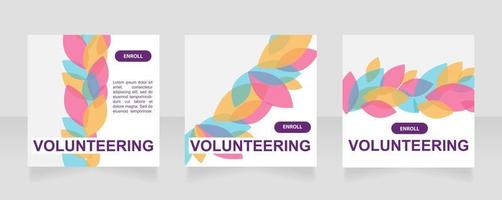 Social volunteering web banner design template vector