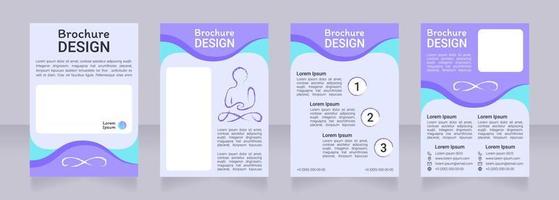 Yoga and meditation studio blue blank brochure design vector