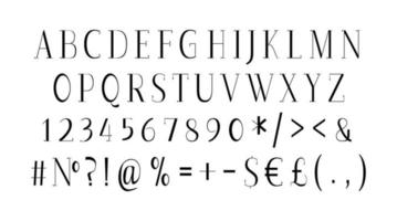 Formal classic alphabet set vector