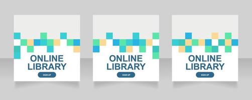 Electronic library for kids web banner design template vector