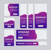 Business webinar promo web banner design template vector