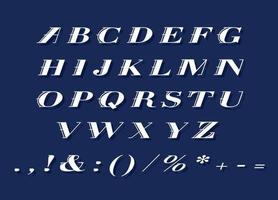 White italic alphabet set for dark theme vector