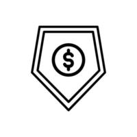 money in the shield. Insurance icon vector