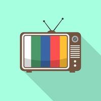 Retro television broadcast device. Home decoration flat design style. Vector illustration