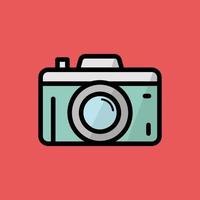 Camera icon with flat design style. Vector illustration