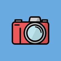 Camera icon with flat design style. Vector illustration