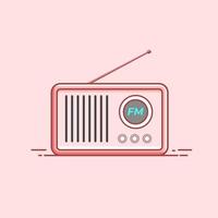 estilo de diseño plano de radio vintage. ilustración vectorial vector