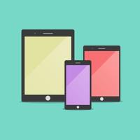 Variants of smartphone types and sizes today.Vector illustration vector