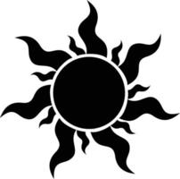 símbolo negro del sol adecuado para iconos vector