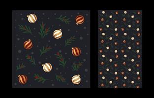 patrón tradicional de año nuevo con bolas y abetos verdes. decoración para tarjetas navideñas y papel de embalaje. textura fluida. vector