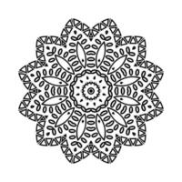 vector de mandala de decoración árabe. patrón de mandala con libro para colorear en blanco y negro. patrón blanco y negro árabe simple. decoración de fondo de adorno de mandala. libro para colorear mandala.