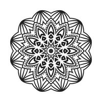 vector de mandala de decoración árabe. patrón de mandala con color blanco y negro. patrón de mandala blanco y negro árabe simple. Fondo de ornamento de mandala de decoración para libro de colorear.