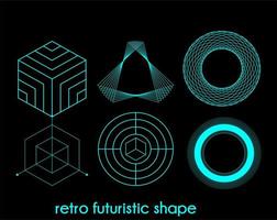 diseño vectorial simple forma futurista retro vector