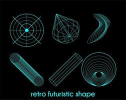 diseño vectorial simple forma futurista retro vector