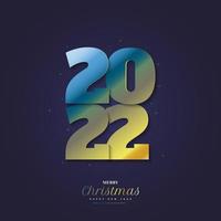 2022 New Year Banner or Poster with Colorful and Realistic Numbers. 2022 Logo or Symbol. Holiday Vector Illustrations