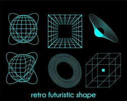 diseño vectorial simple forma futurista retro vector