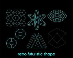 vector design simple retro futuristic shape