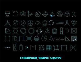 diseño de vectores de formas simples cyberpunk