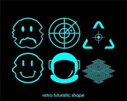 diseño vectorial simple forma futurista retro vector