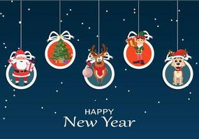 Happy New Year greeting card vector