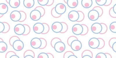 Pink and Blue Circle Seamless Pattern White Background vector