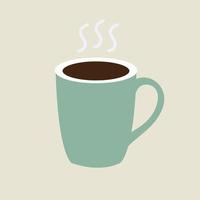 Hot Drink Coffee Mug With Steam Beige Background vector