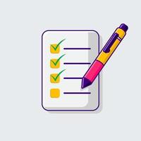 Notes and pen with modern flat design style vector