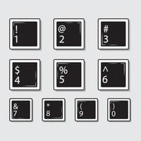Ilustración de vector de número de tecla de teclado