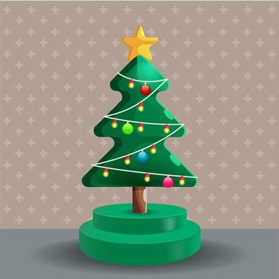 Christmas tree with 3d style, christmas day. EPS10 format