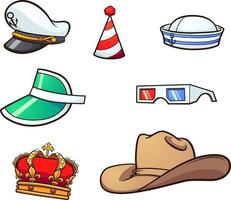 Cartoon assorted hats vector
