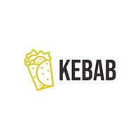 icono de kebab minimalista en estilo de línea. adecuado para restaurante, comida rápida vector