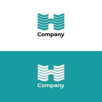 The letter H logo and the flow of water are suitable for company logos with the initials H vector