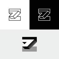 Fashion firms would benefit from a logo that incorporates the letter Z and the number 7 vector