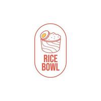 Logo design for rice bowl business. simple and unique line shape suitable for application in various media vector