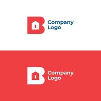Logo B with a house symbol in the empty space is suitable for property businesses vector