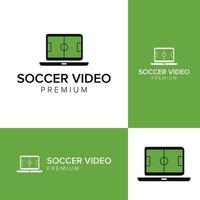 plantilla de vector de icono de logotipo de video de fútbol