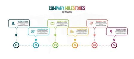 Thin line process of business infographic with square template design. Vector illustration.