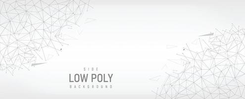 Low poly background network connection vector banner design with line and dots