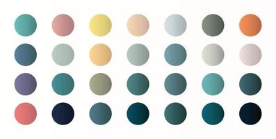 Design a series of gradient styles. with color samples on the worksheet vector