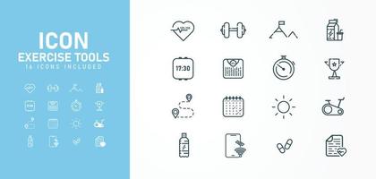 16 circuit icons of exercises Designed as a vector