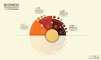 Circle vector infographic label template with 4 choice or step icons. infographics for business ideas It can be used for data graphics, flowcharts, presentations, websites, banners, education