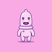 Cute and happy condom character vector