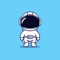 Cute astronaut wearing spacesuit and helmet vector